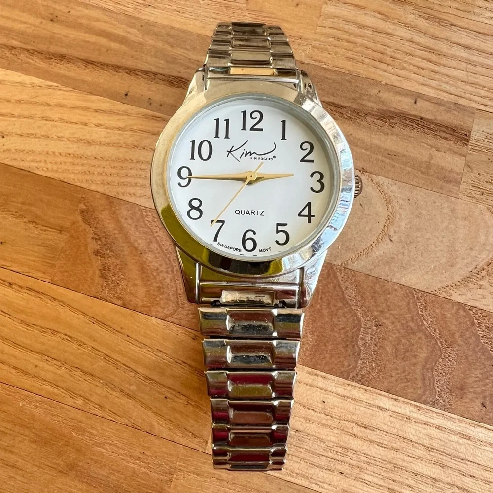 Kim rogers ladies two-tone dress watch NEW BATTERY